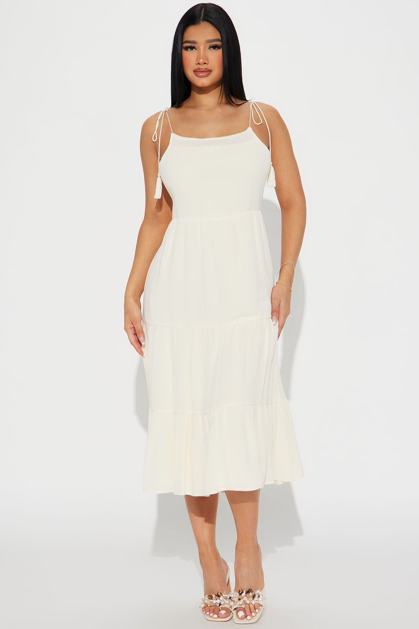 Hailey Midi Dress - Cream sold by Fashion Nova