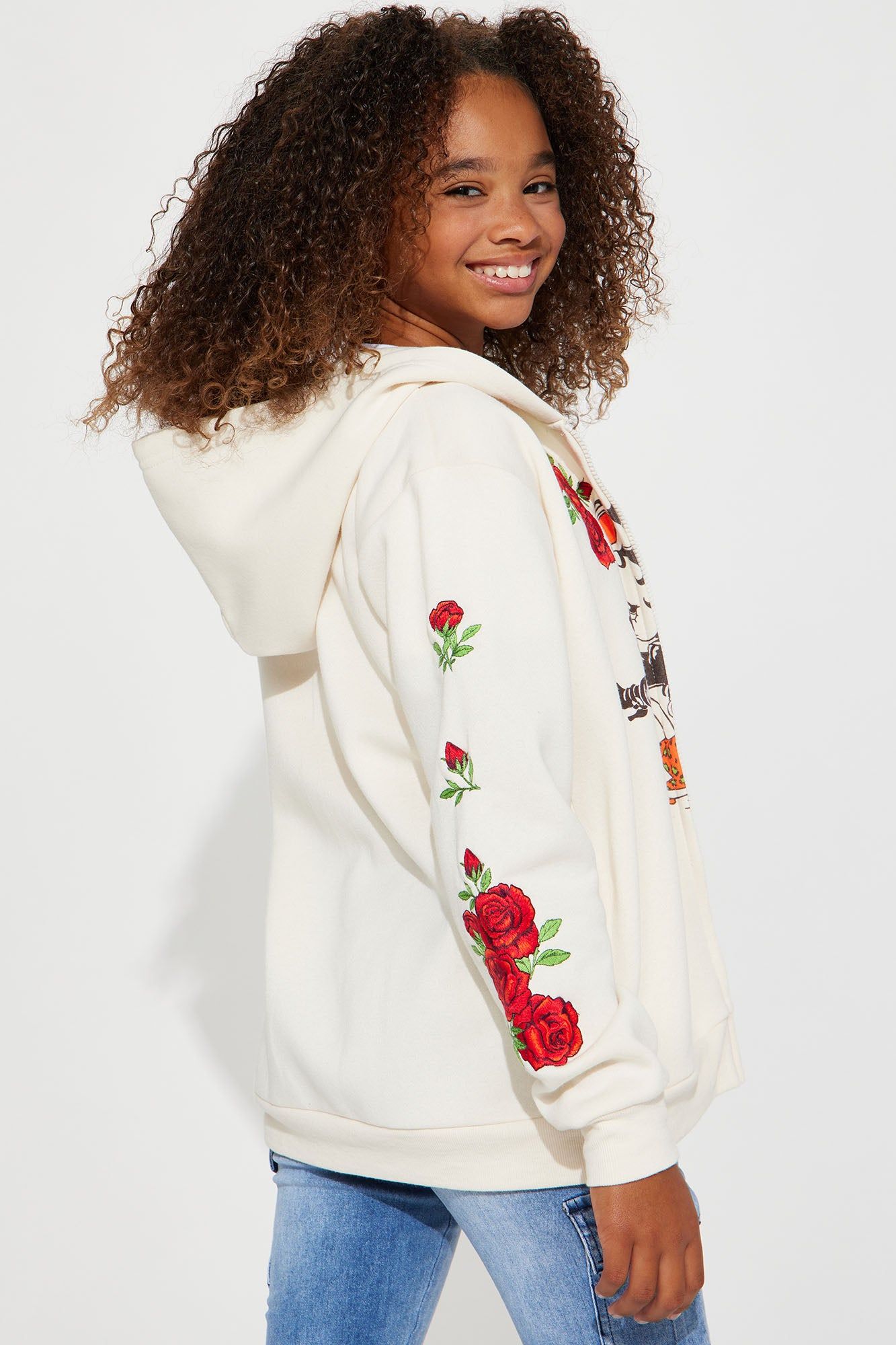 Mini Betty Boop Zip Front Hoodie - Cream sold by Fashion Nova product image thumbnail 4