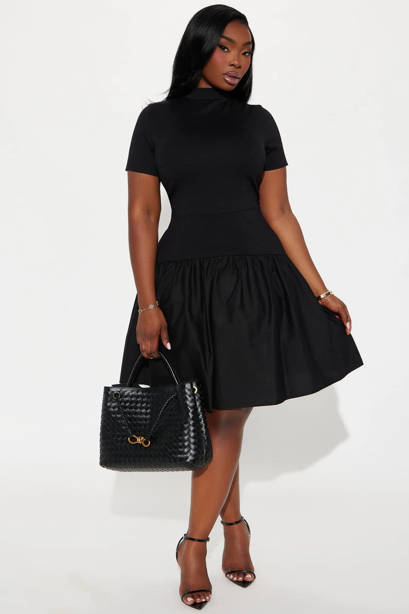 Kennedy Short Sleeve Drop Waist Mini Dress - Black sold by Fashion Nova product image thumbnail 4