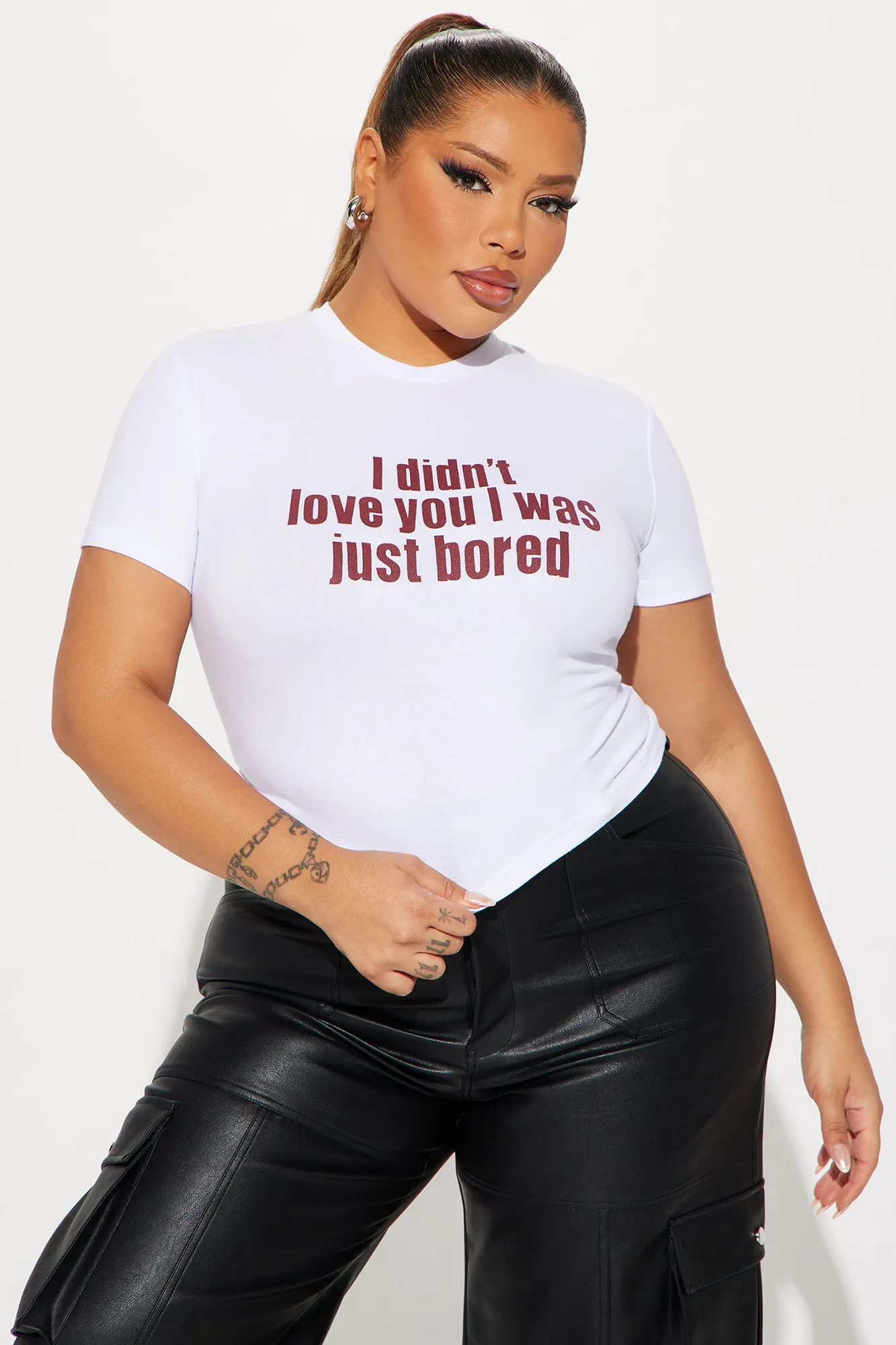 I Was Just Bored Tee - White sold by Fashion Nova product image thumbnail 5