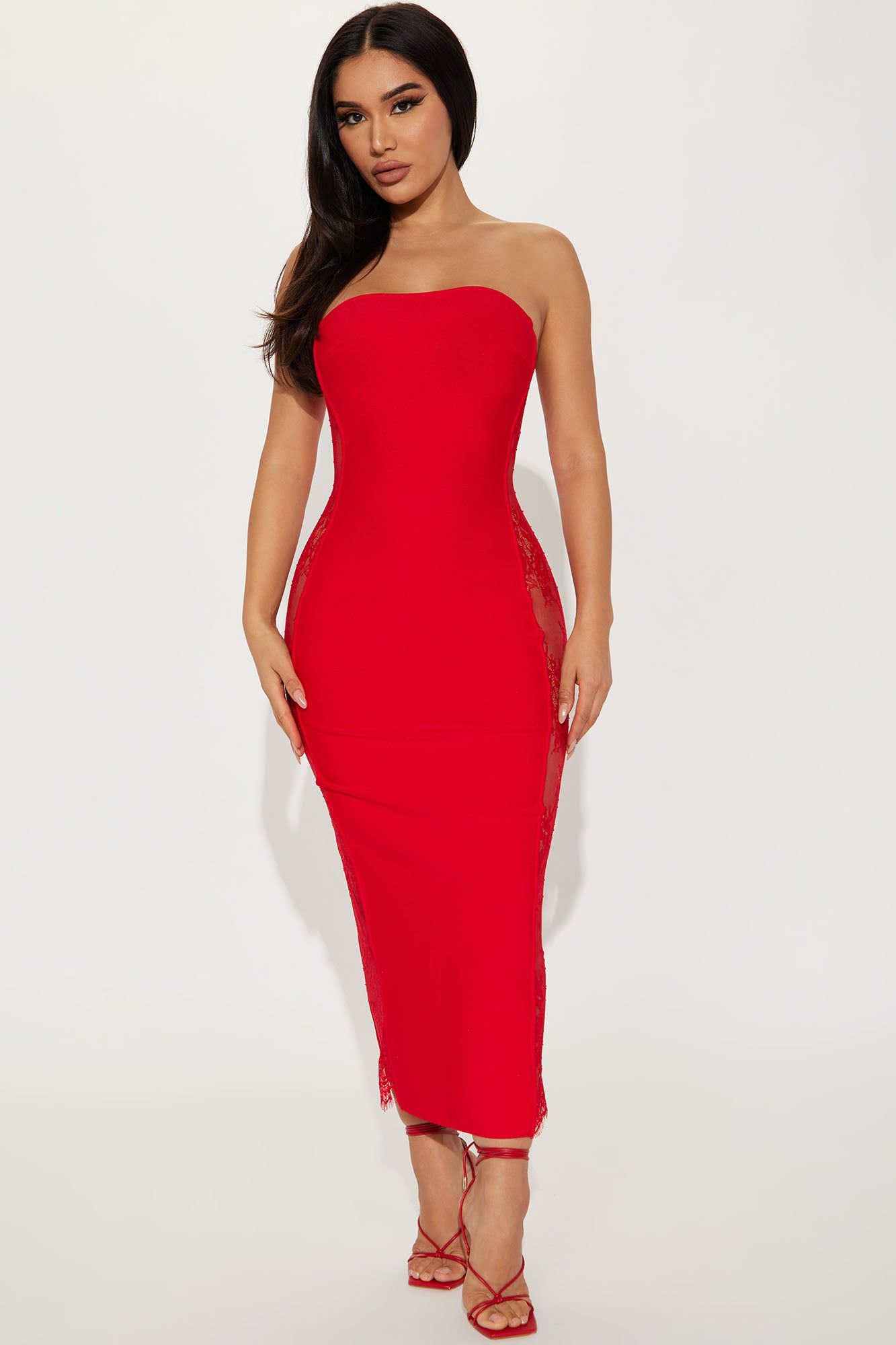 Juliet Bandage Maxi Dress - Red sold by Fashion Nova