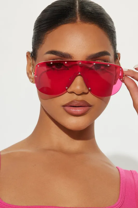 Never Too Serious Sunglasses - Pink sold by Fashion Nova