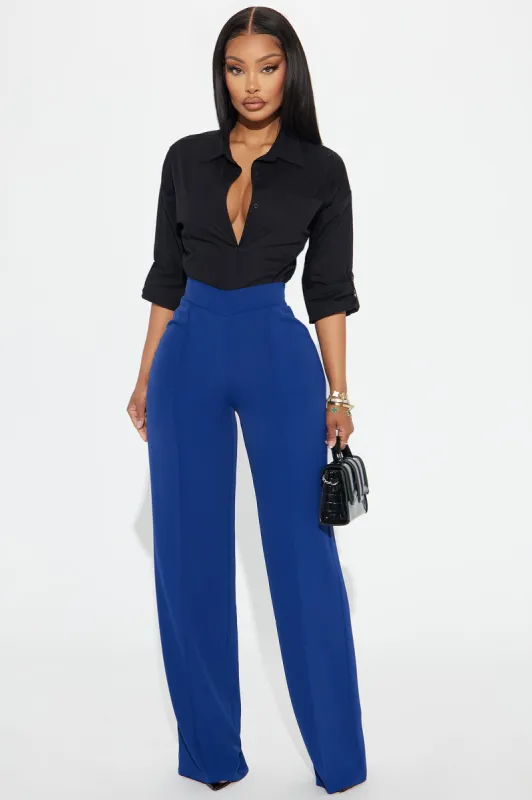 Vicky High Waisted Dress Pants - Navy sold by Fashion Nova