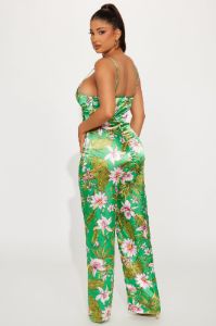 Perfect Vacation Satin Jumpsuit - Green sold by Fashion Nova