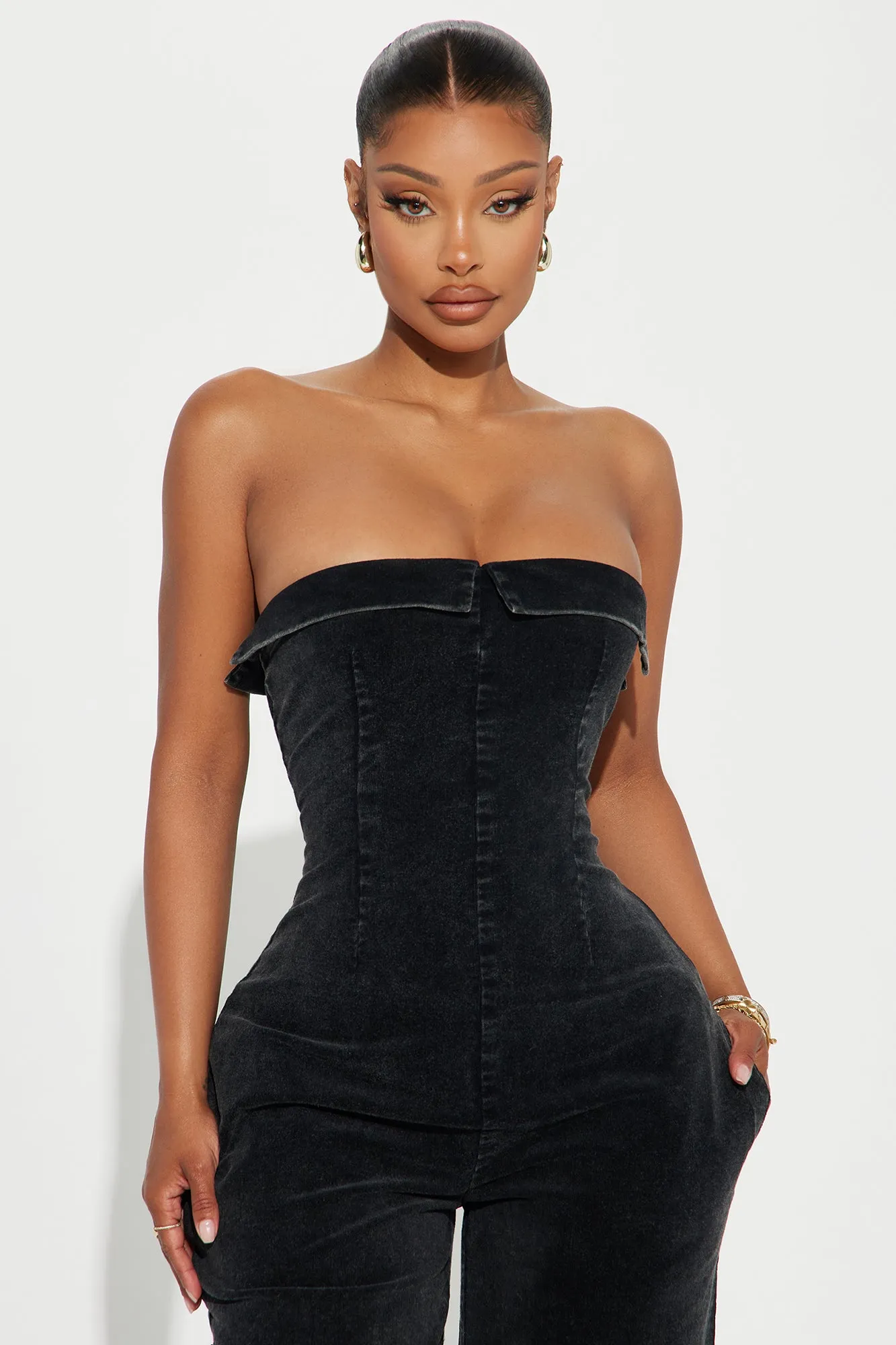 No Explanation Corduroy Jumpsuit - Black sold by Fashion Nova product image thumbnail 2