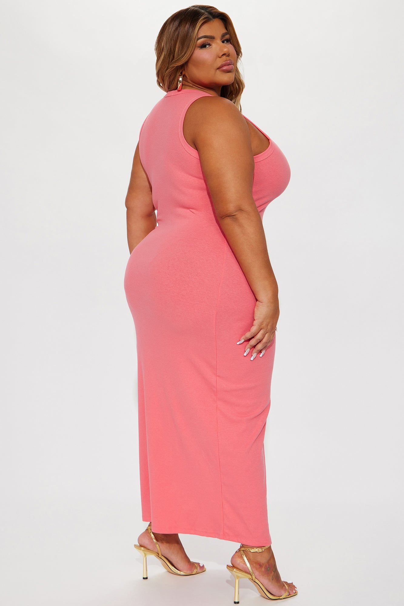 Leandra RIbbed Maxi Dress - Coral sold by Fashion Nova product image thumbnail 3