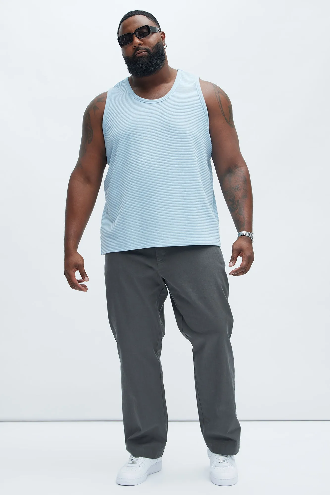 Athens Rib Textured Relaxed Tank - Light Blue sold by Fashion Nova product image thumbnail 5