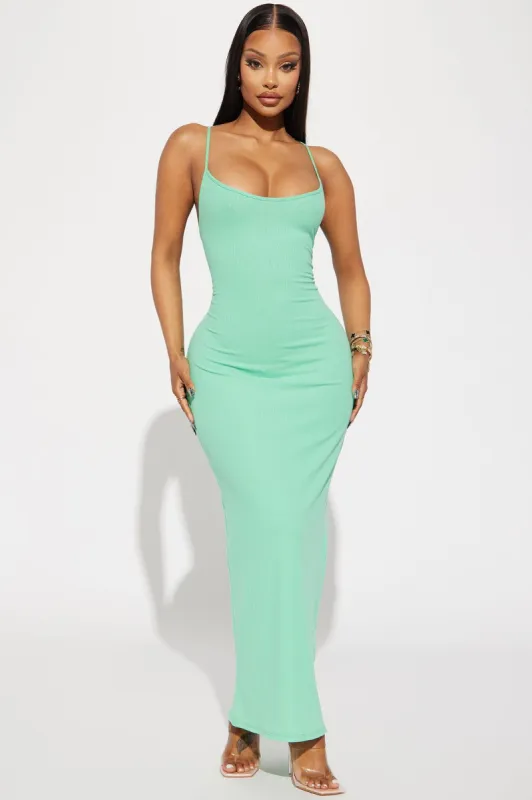 Stella Ribbed Maxi Dress - Mint sold by Fashion Nova