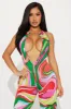 Move Your Body Jumpsuit  - Red/combo sold by Fashion Nova