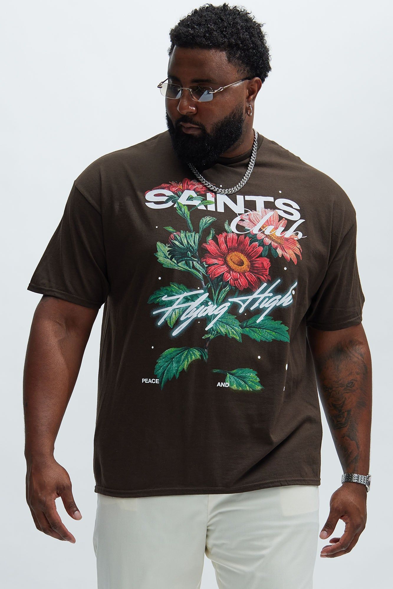 Saints Club Flying High Short Sleeve Tee - Chocolate sold by Fashion Nova product image thumbnail 4