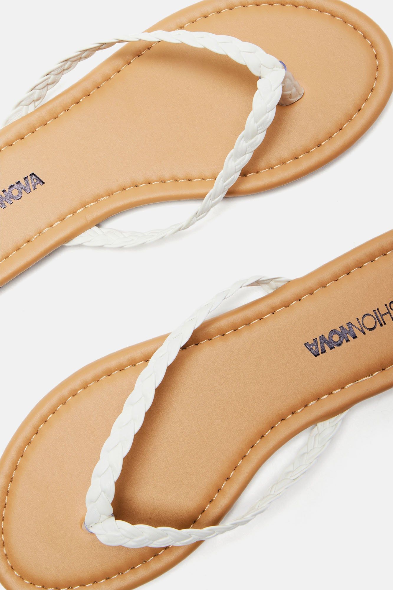 Somewhere Tropical Flip Flops - White sold by Fashion Nova product image thumbnail 3