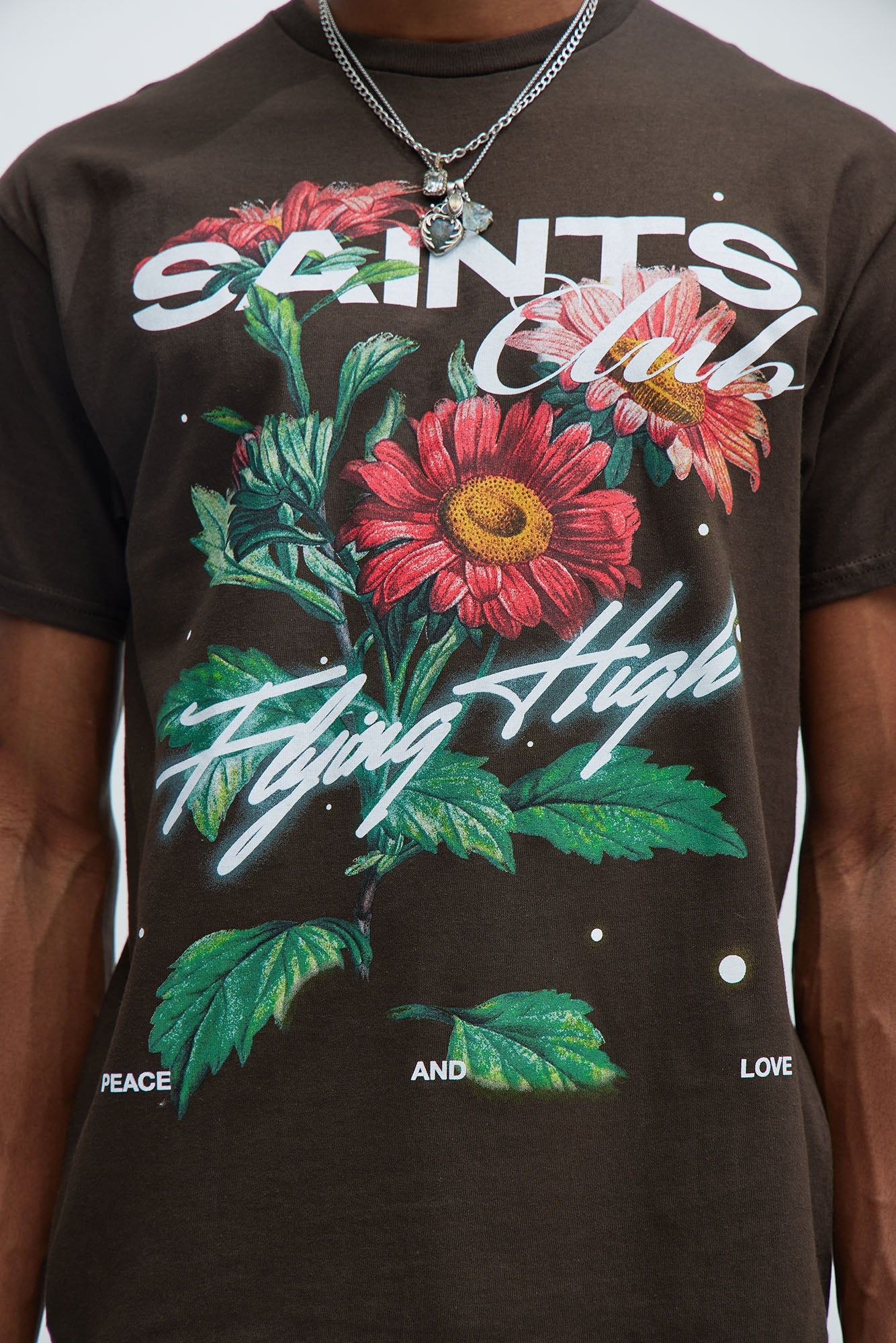 Saints Club Flying High Short Sleeve Tee - Chocolate sold by Fashion Nova product image thumbnail 3