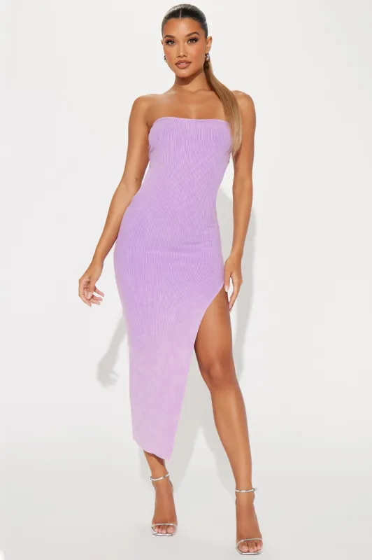 Show It Off Ribbed Midi Dress - Lilac sold by Fashion Nova