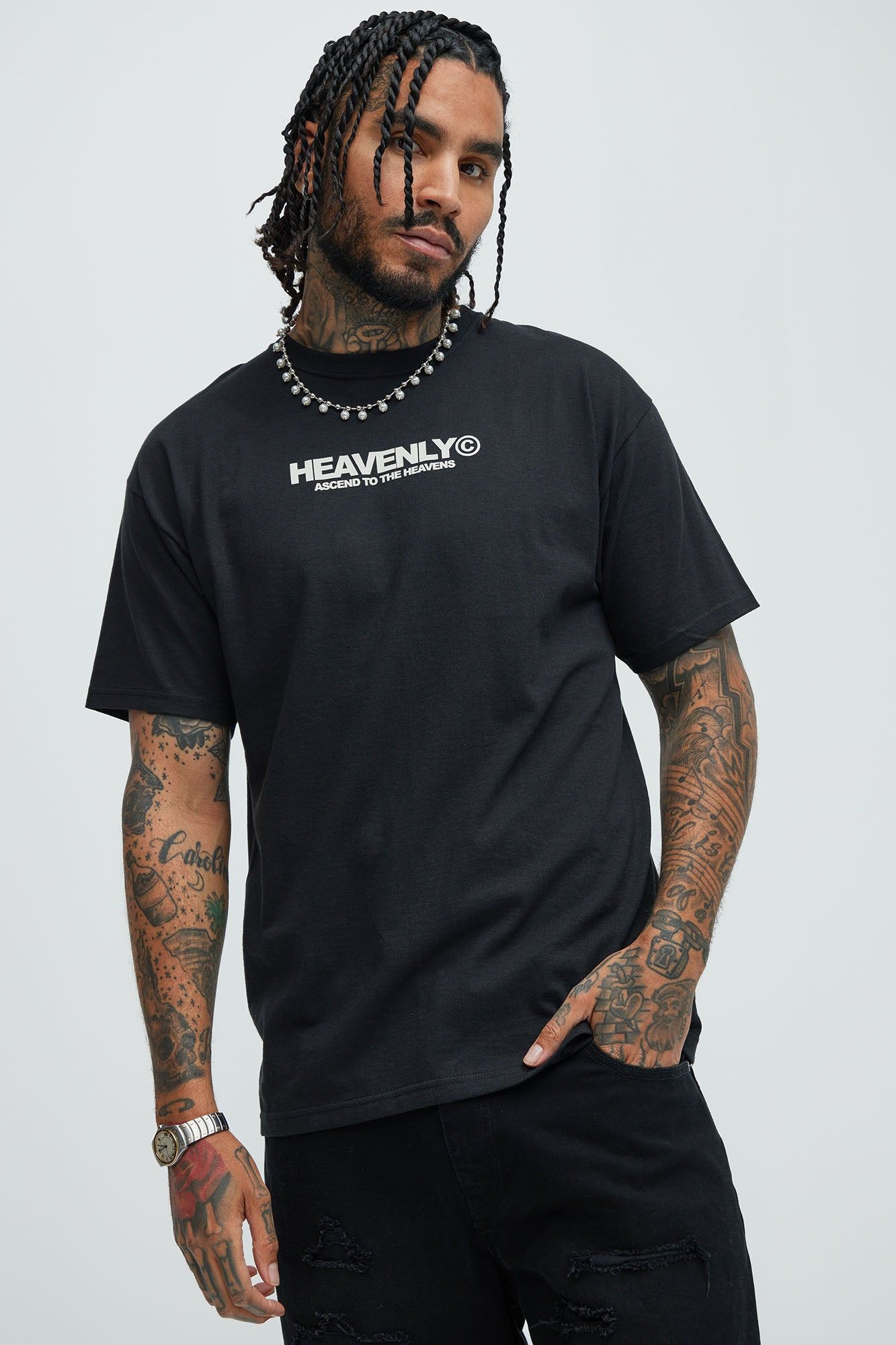 Heavenly Saint Short Sleeve Tee - Black sold by Fashion Nova