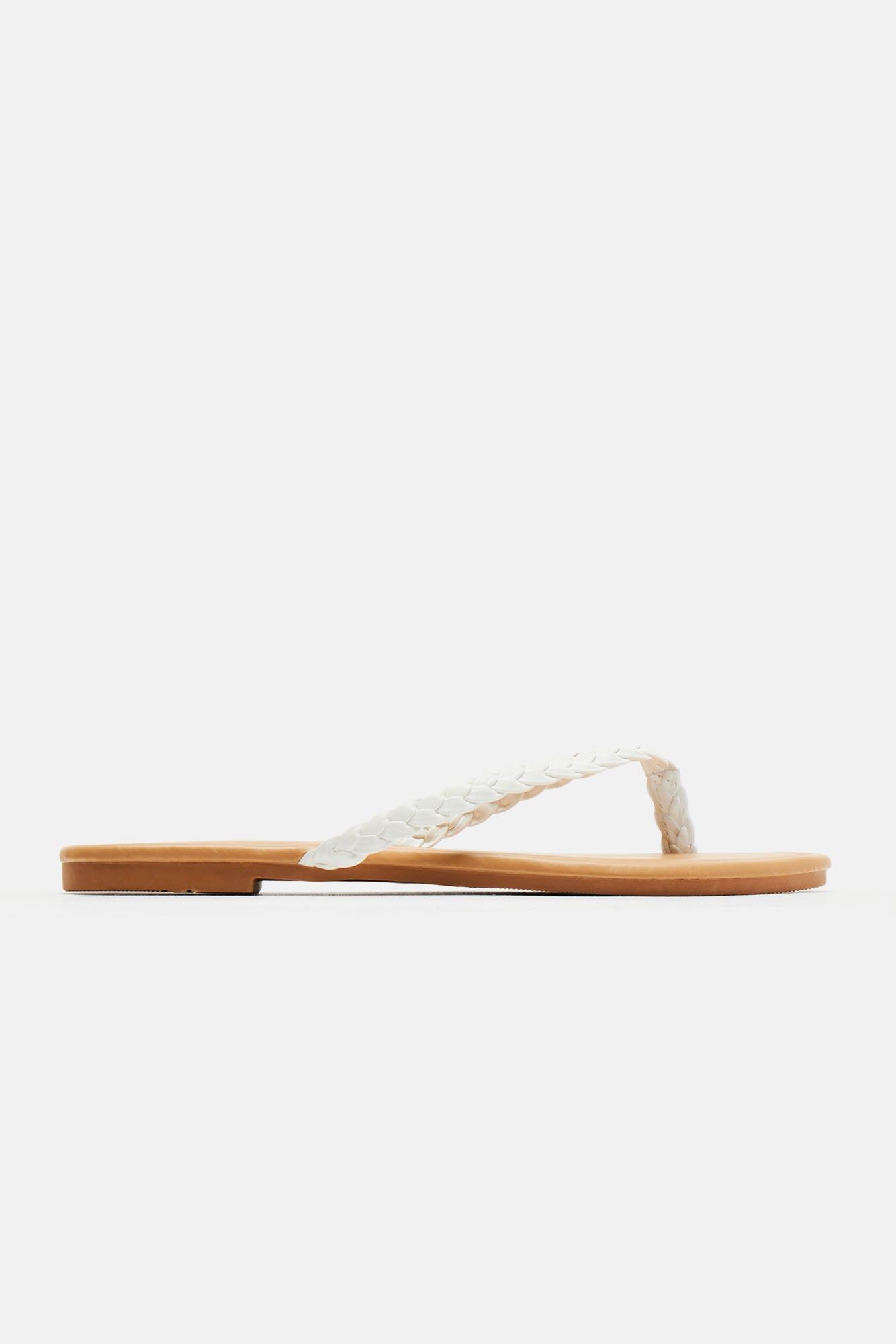 Somewhere Tropical Flip Flops - White sold by Fashion Nova product image thumbnail 4
