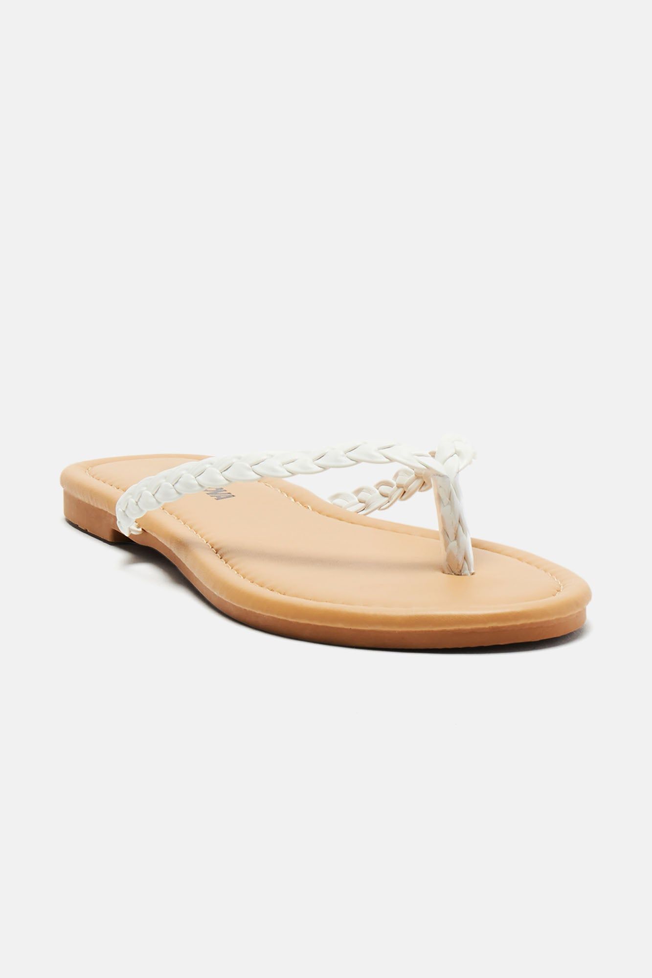 Somewhere Tropical Flip Flops - White sold by Fashion Nova