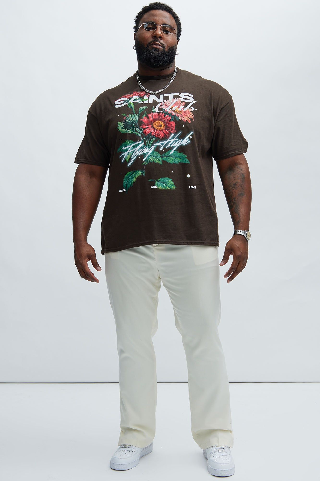 Saints Club Flying High Short Sleeve Tee - Chocolate sold by Fashion Nova product image thumbnail 5