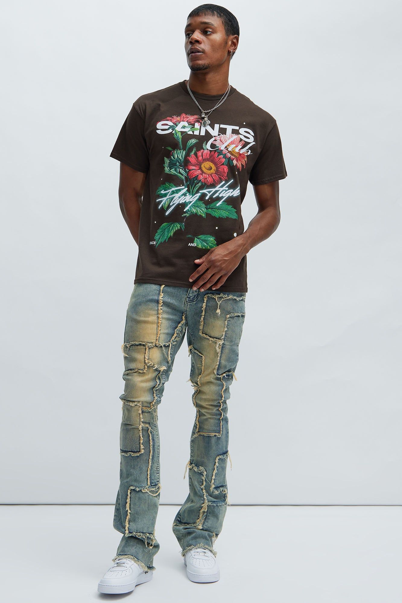 Saints Club Flying High Short Sleeve Tee - Chocolate sold by Fashion Nova product image thumbnail 2