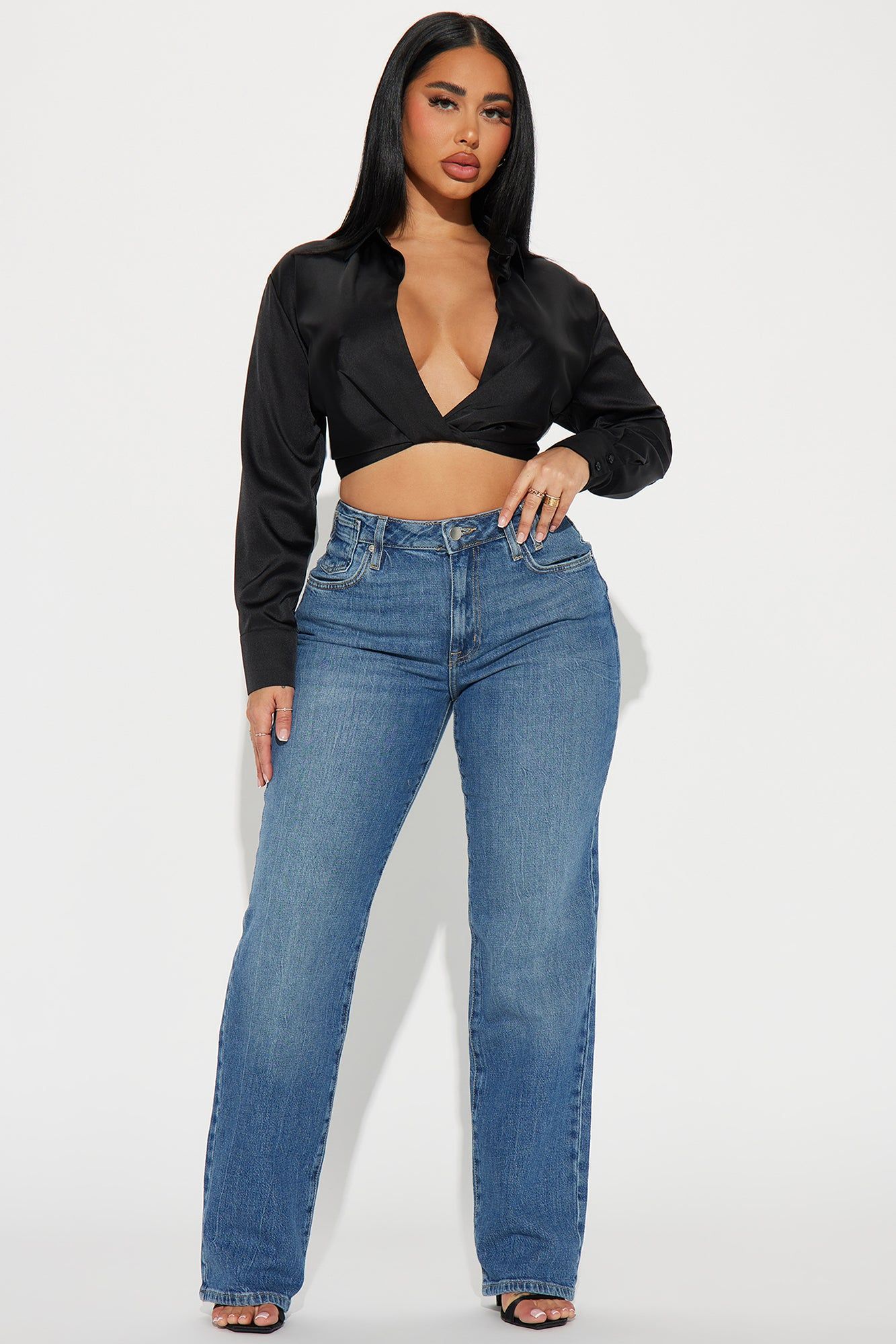 Shelly Satin Blouse Top - Black sold by Fashion Nova product image thumbnail 2