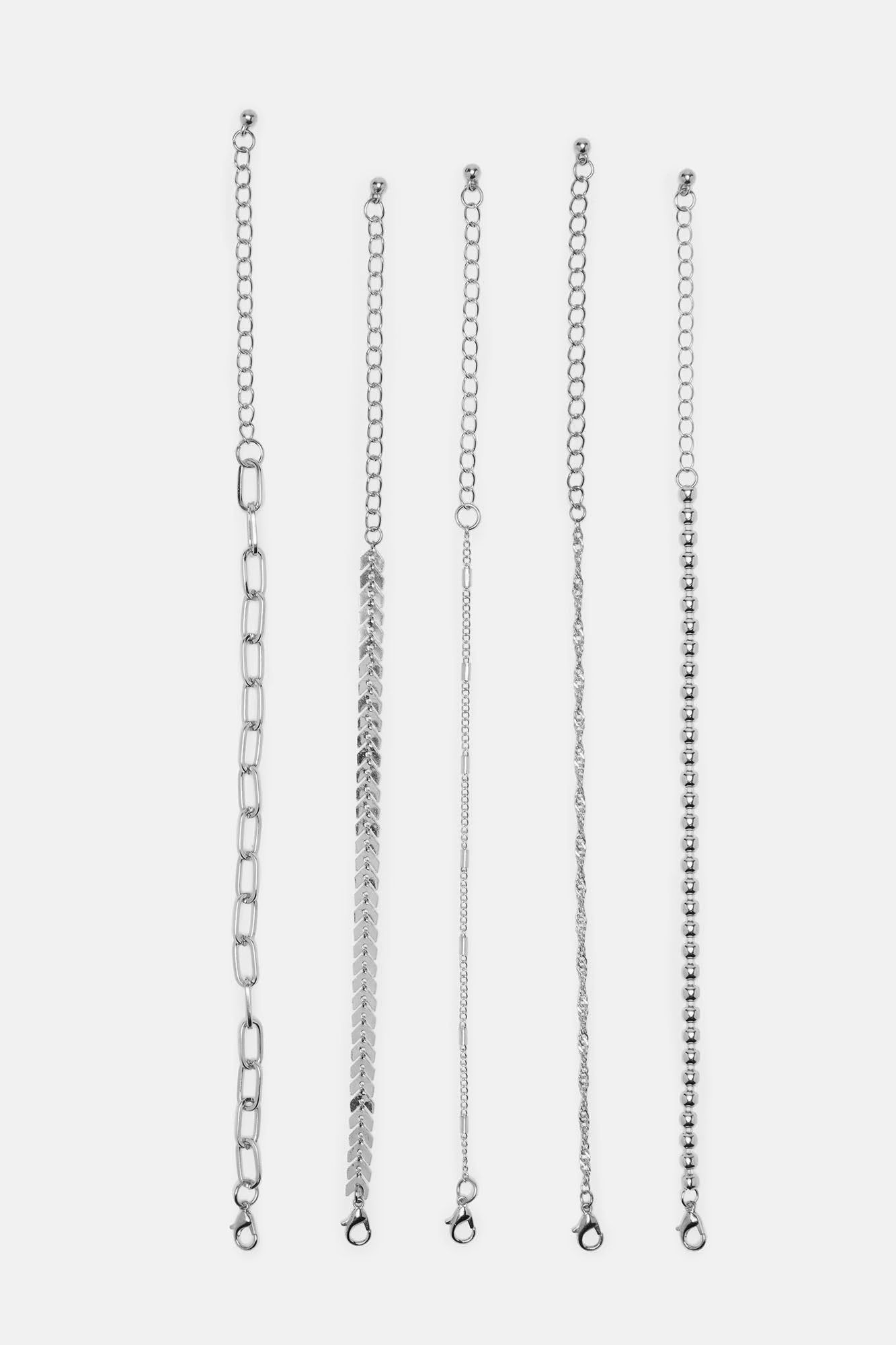 Exotic Beauty 5 Piece Bracelet Set - Silver sold by Fashion Nova product image thumbnail 3