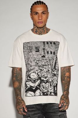 Teenage Mutant Ninja Turtle Comicbook Art Short Sleeve Tee - Beige sold by Fashion Nova