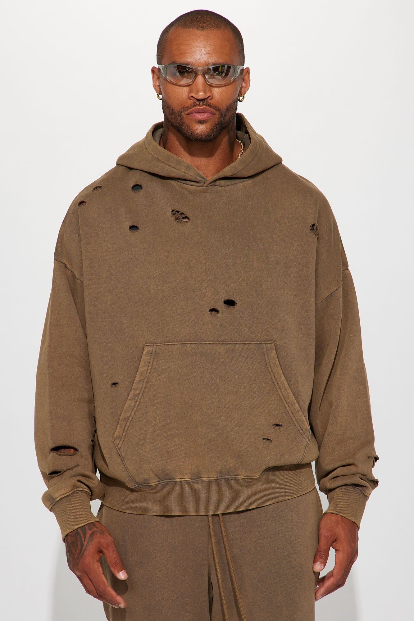 Tyson Ride It Out Oversize Hoodie - Olive sold by Fashion Nova