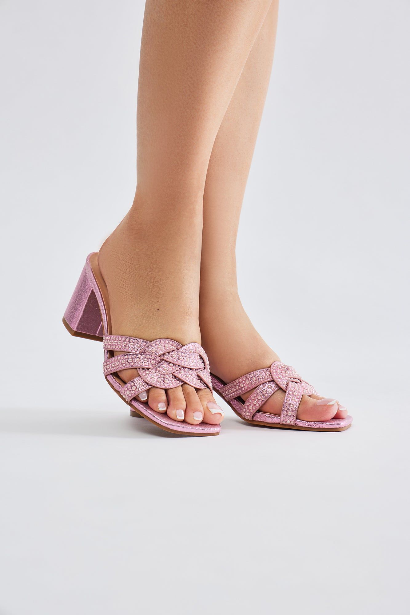 Shauna Pearl Heeled Sandals - Pink sold by Fashion Nova
