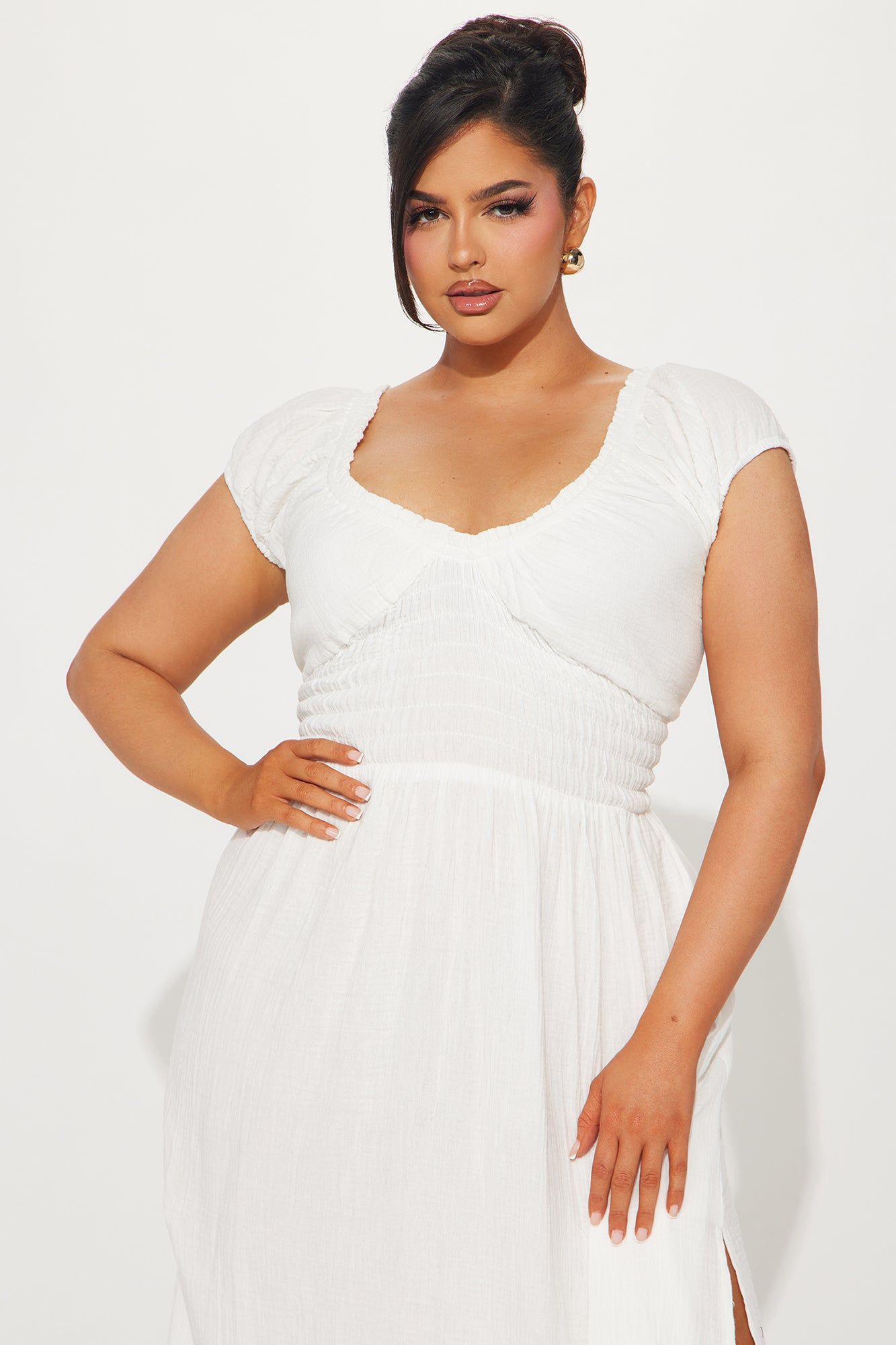 Leah Gauze Maxi Dress - White sold by Fashion Nova product image thumbnail 5