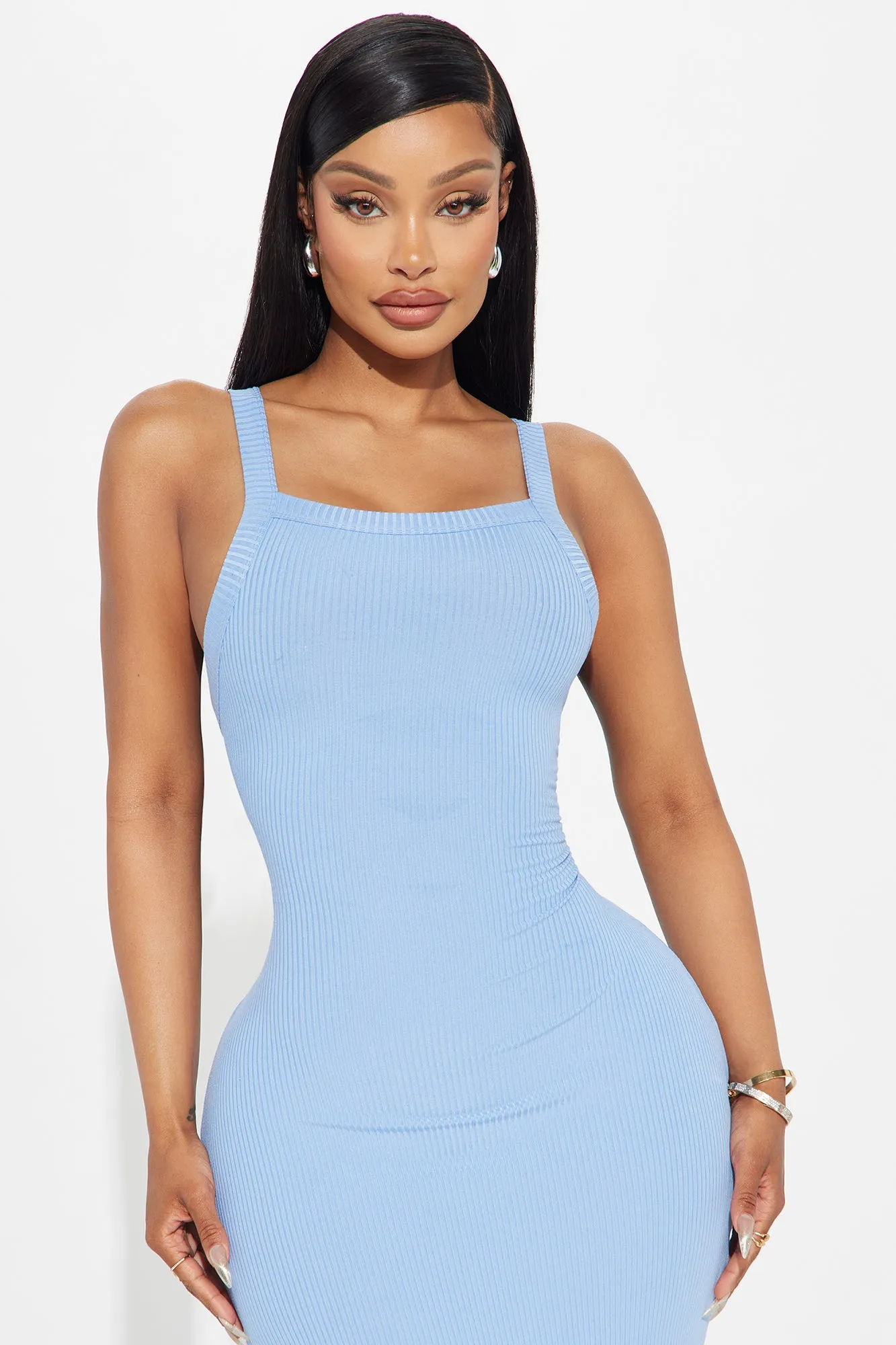 Meena Ribbed Maxi Dress - Light Blue sold by Fashion Nova product image thumbnail 2
