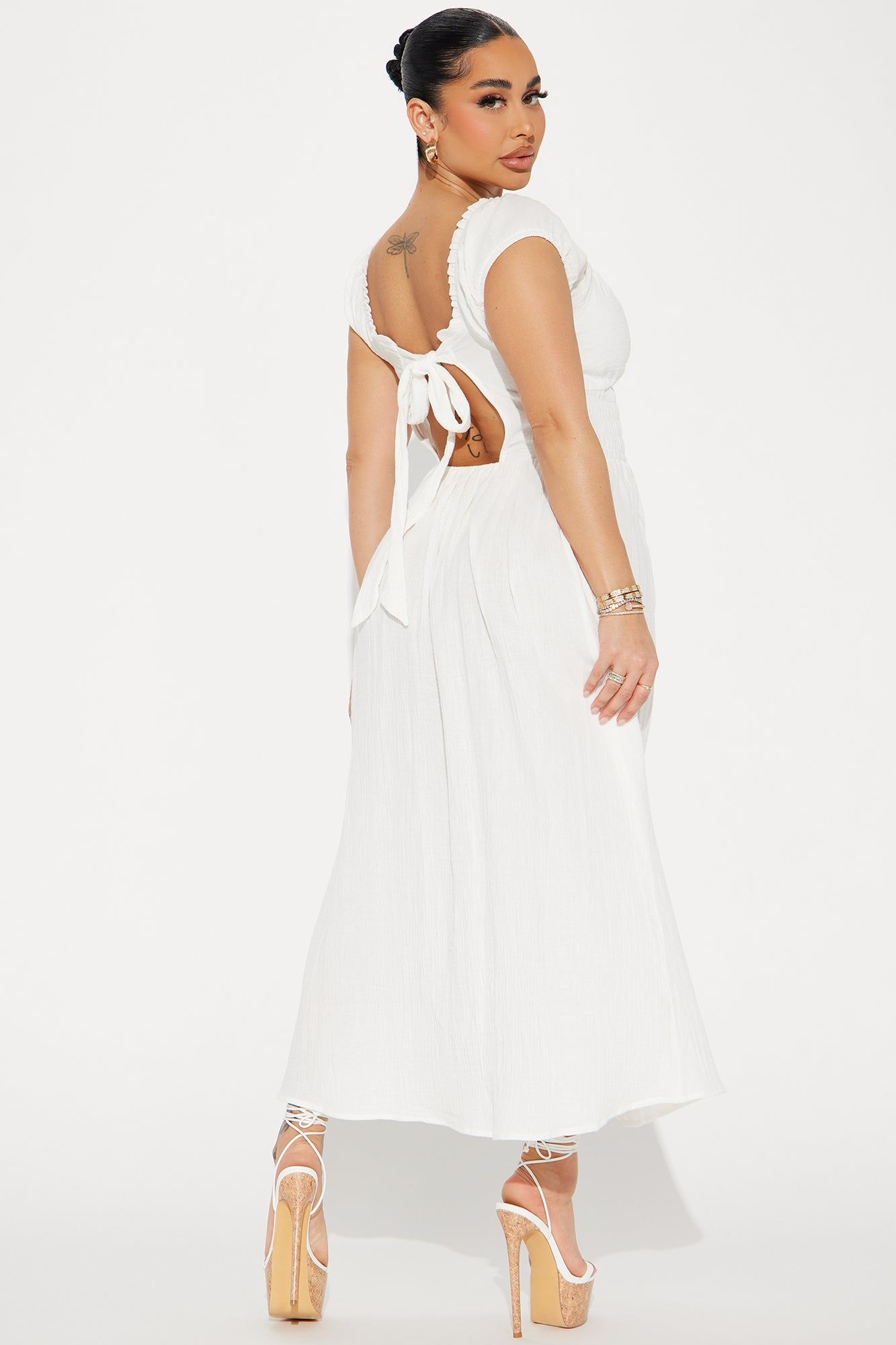 Leah Gauze Maxi Dress - White sold by Fashion Nova product image thumbnail 3