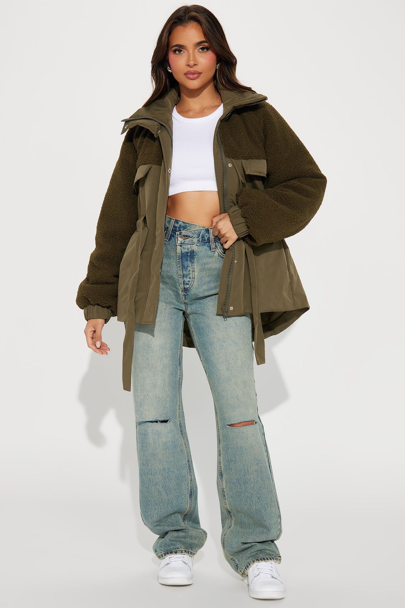 Warm Me Up Babe Puffer - Olive sold by Fashion Nova product image thumbnail 2