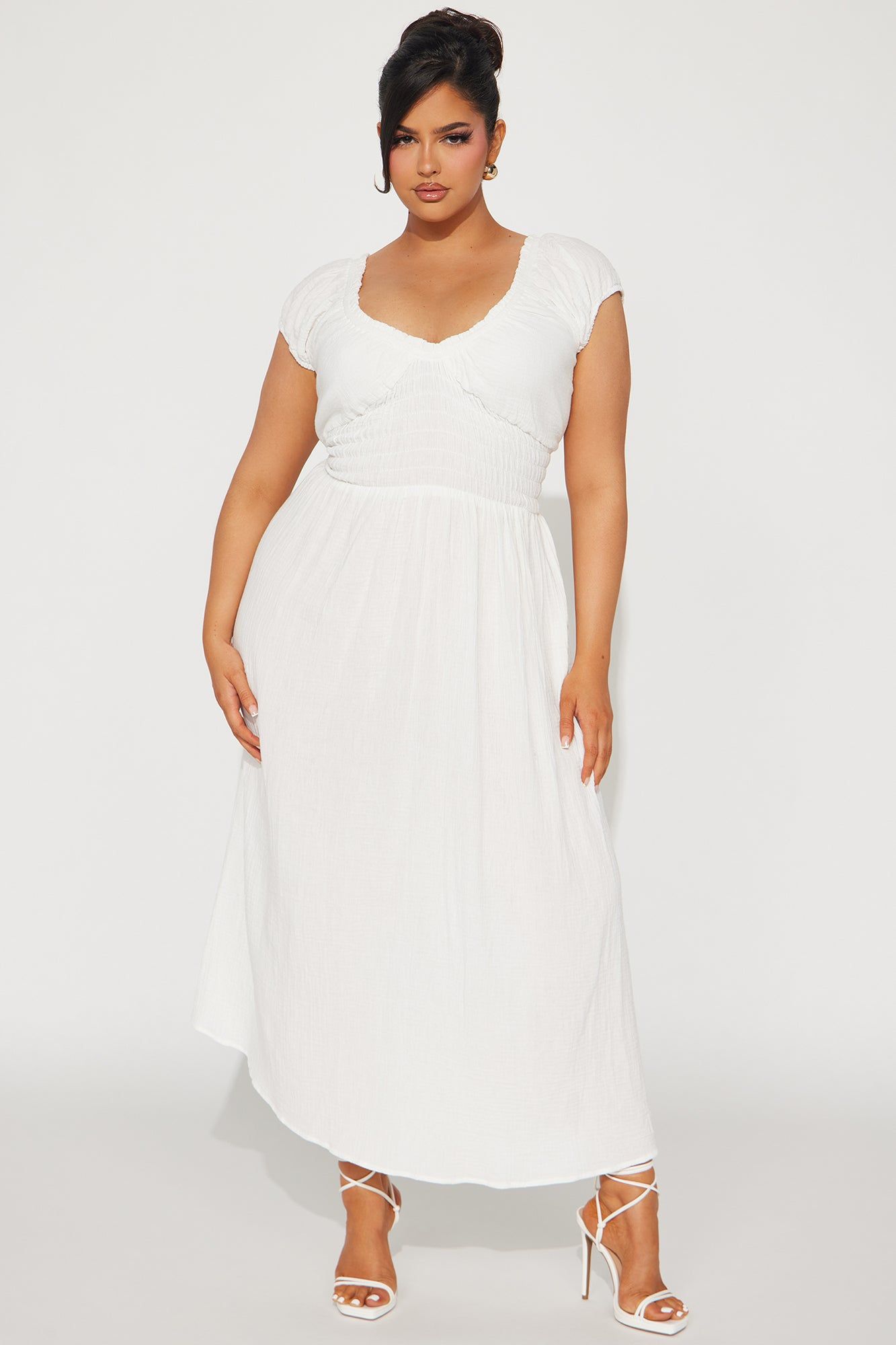 Leah Gauze Maxi Dress - White sold by Fashion Nova product image thumbnail 4