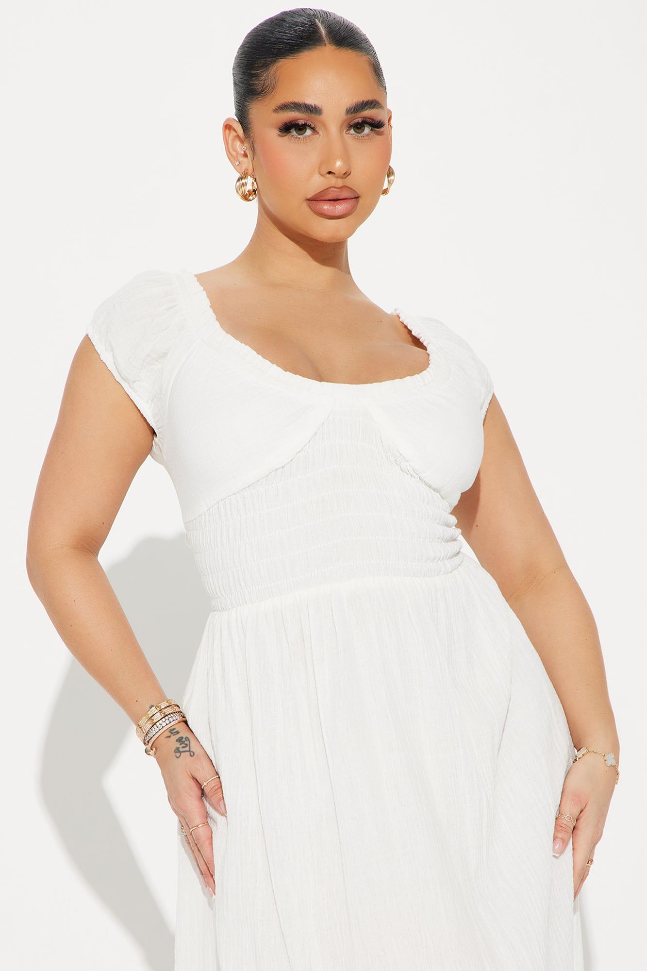 Leah Gauze Maxi Dress - White sold by Fashion Nova product image thumbnail 2