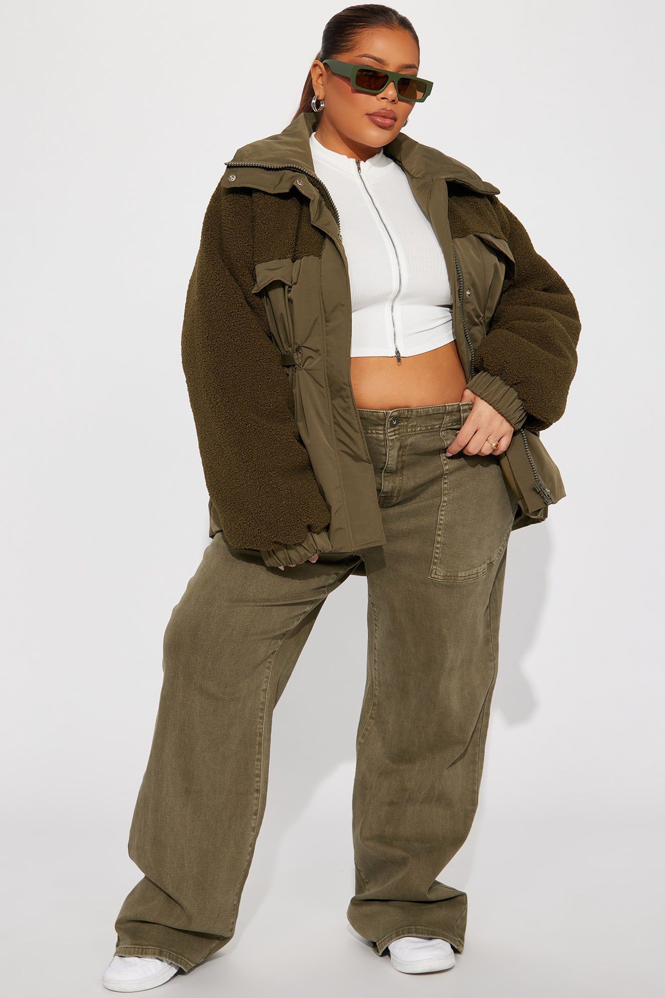 Warm Me Up Babe Puffer - Olive sold by Fashion Nova product image thumbnail 5