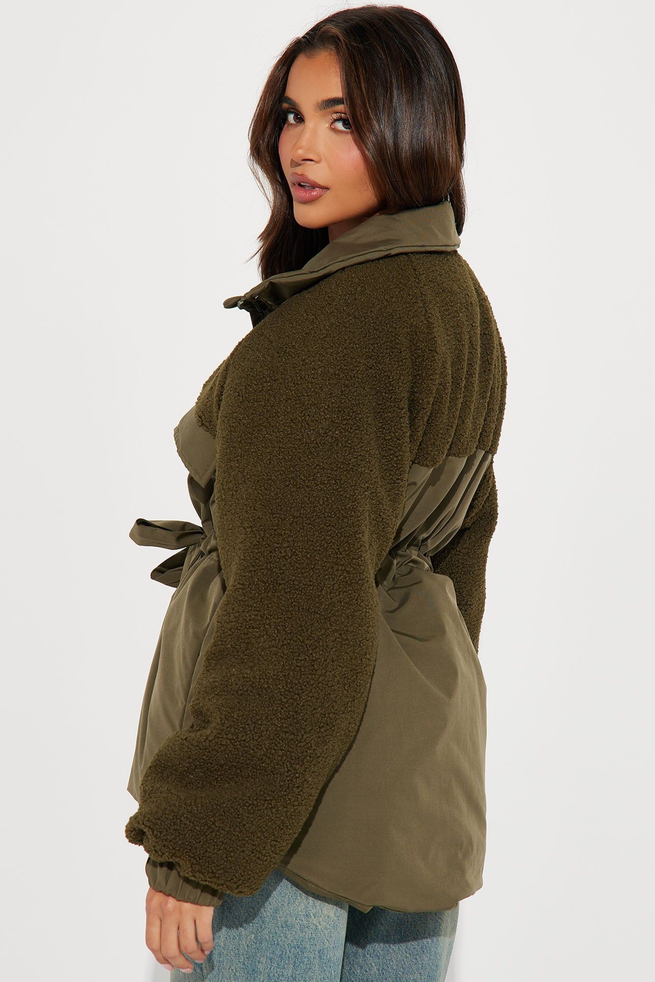 Warm Me Up Babe Puffer - Olive sold by Fashion Nova product image thumbnail 3