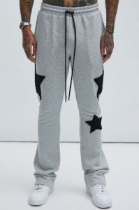 Stars Tyson Skinny Flared Sweatpants - Heather Grey sold by Fashion Nova