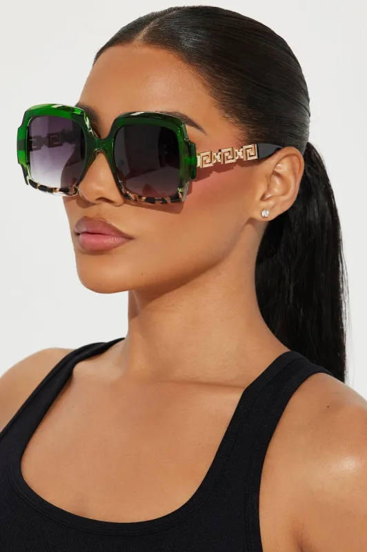 So Wonderful Sunglasses - Green sold by Fashion Nova