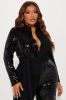 All By Myself Sequin Jumpsuit  - Black sold by Fashion Nova