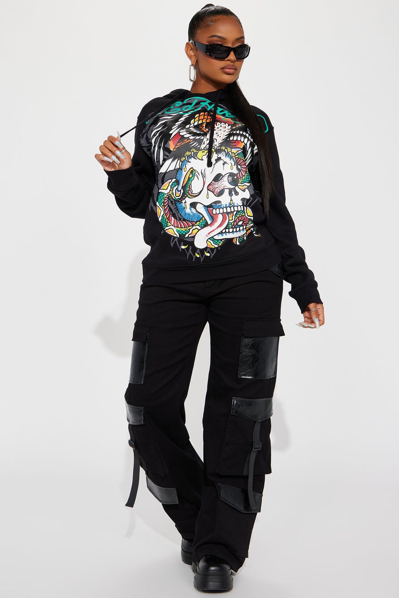 Ed Hardy Skull Hoodie - Black sold by Fashion Nova product image thumbnail 2