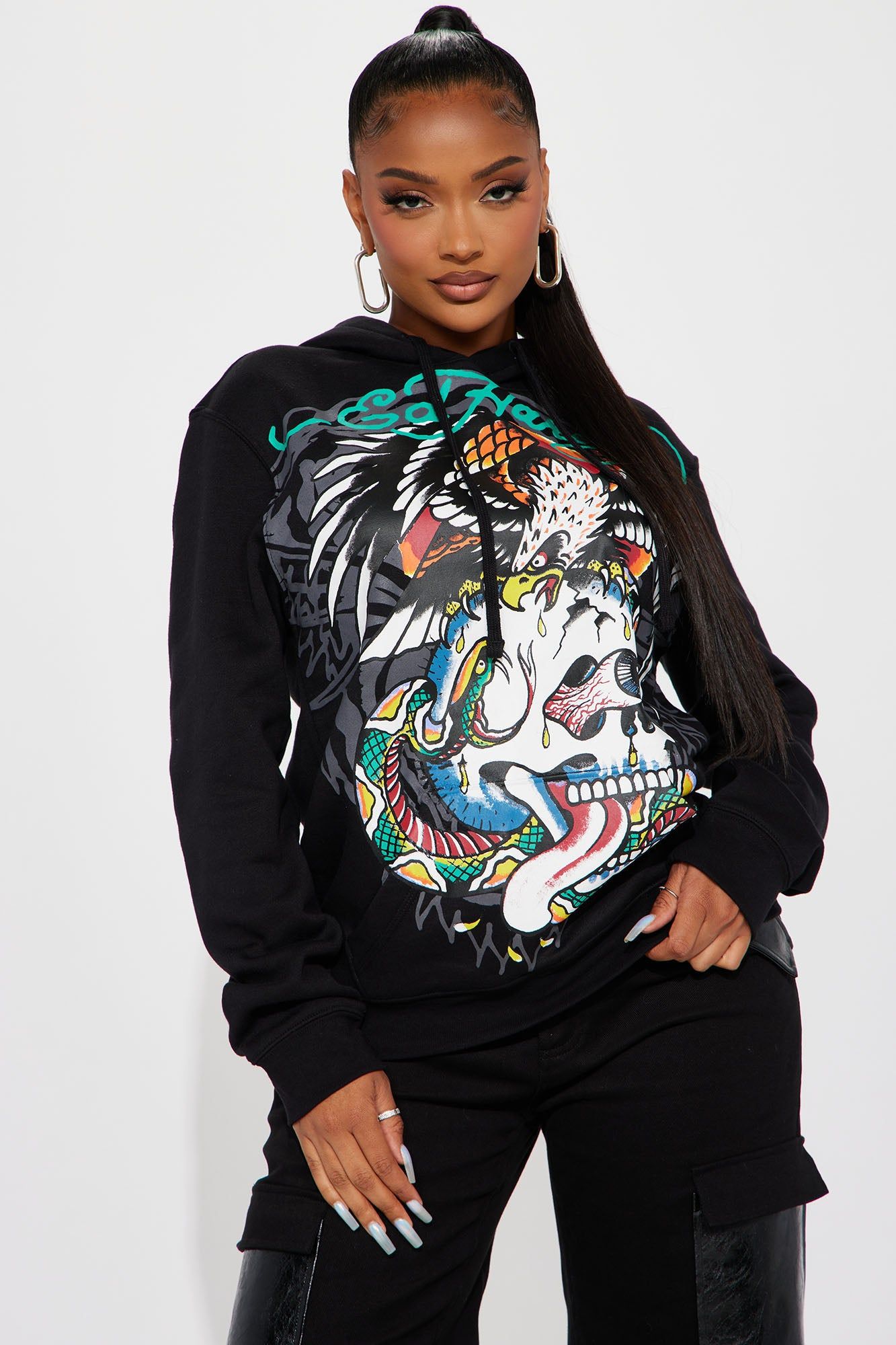 Ed Hardy Skull Hoodie - Black sold by Fashion Nova