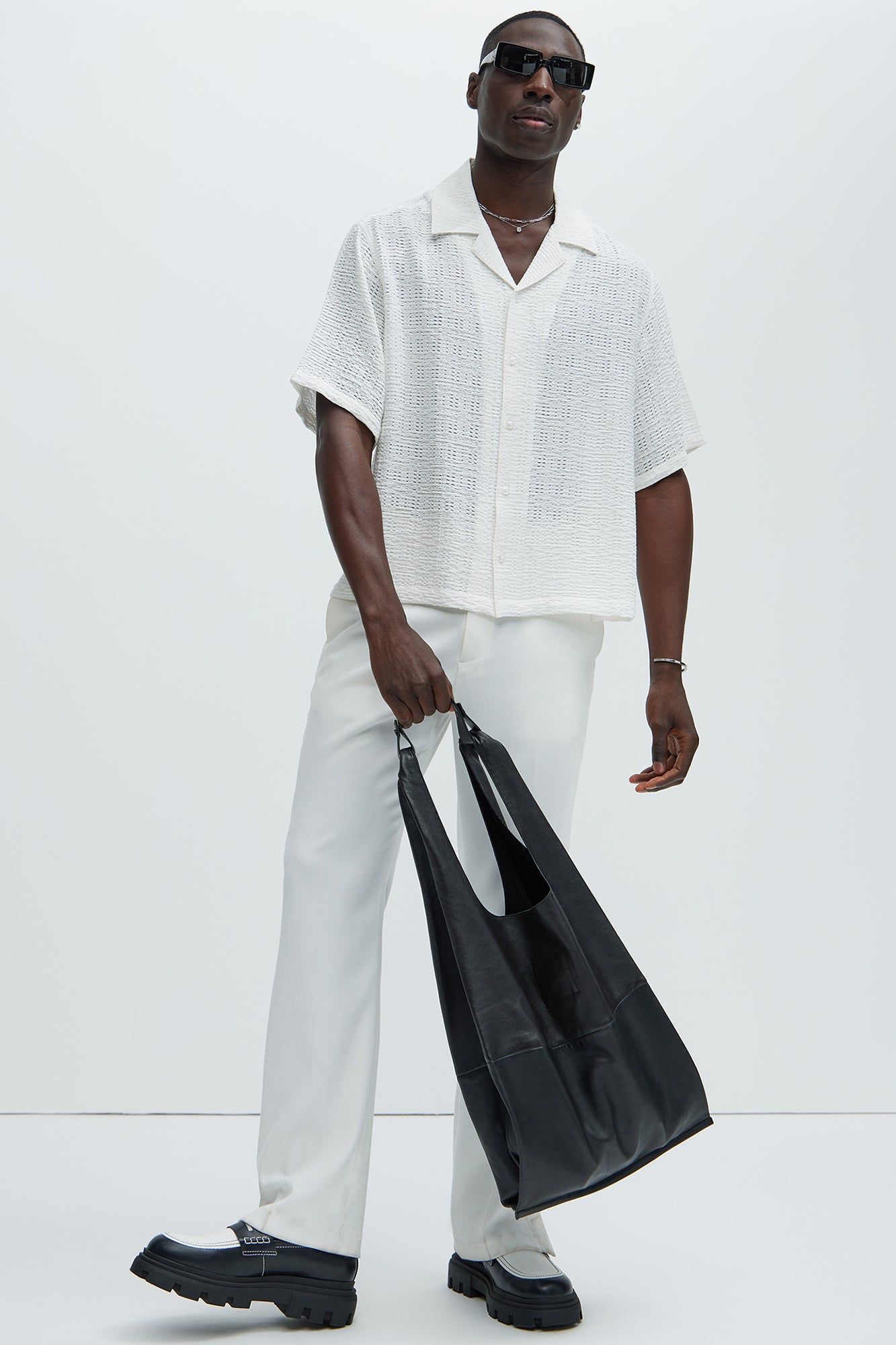 Crochet Textured Shirt - Off White sold by Fashion Nova product image thumbnail 2