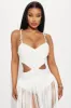 Alana Fringe Maxi Dress - White sold by Fashion Nova