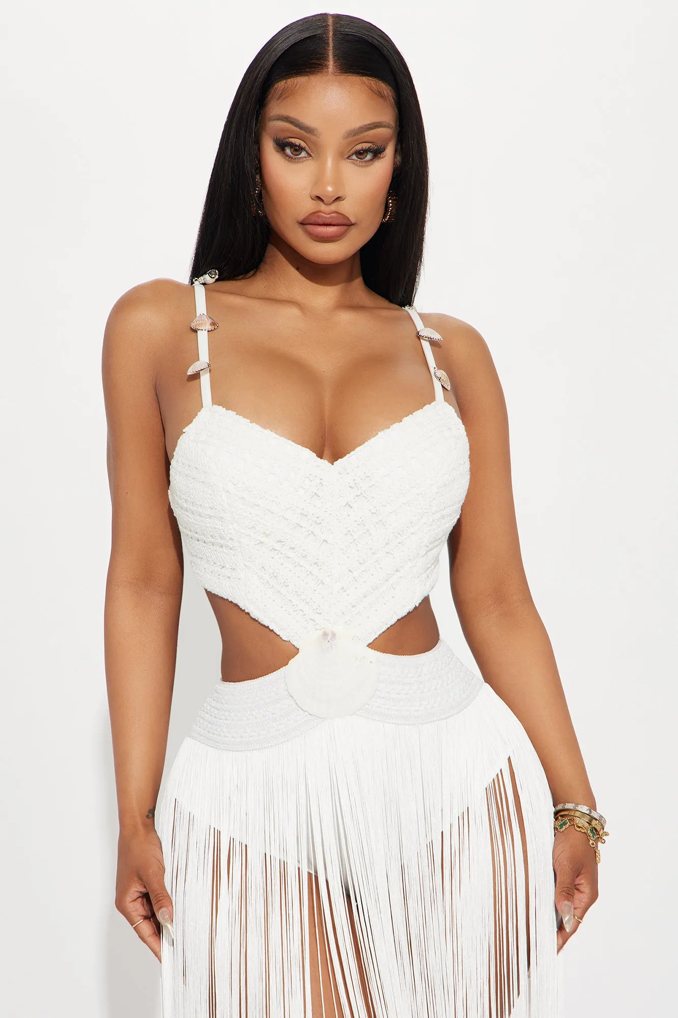 Alana Fringe Maxi Dress - White sold by Fashion Nova product image thumbnail 2