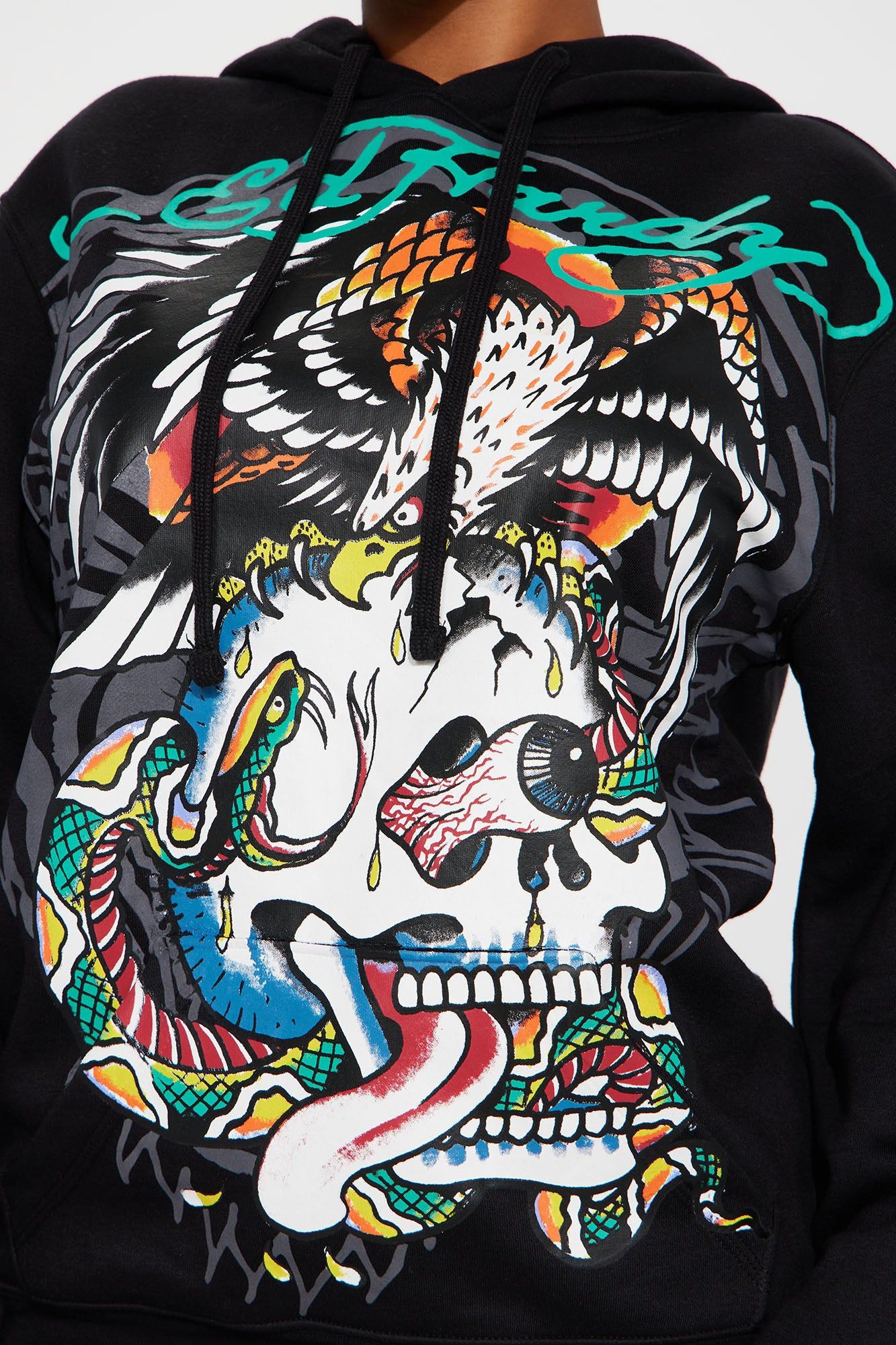 Ed Hardy Skull Hoodie - Black sold by Fashion Nova product image thumbnail 3