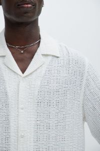 Crochet Textured Shirt - Off White sold by Fashion Nova