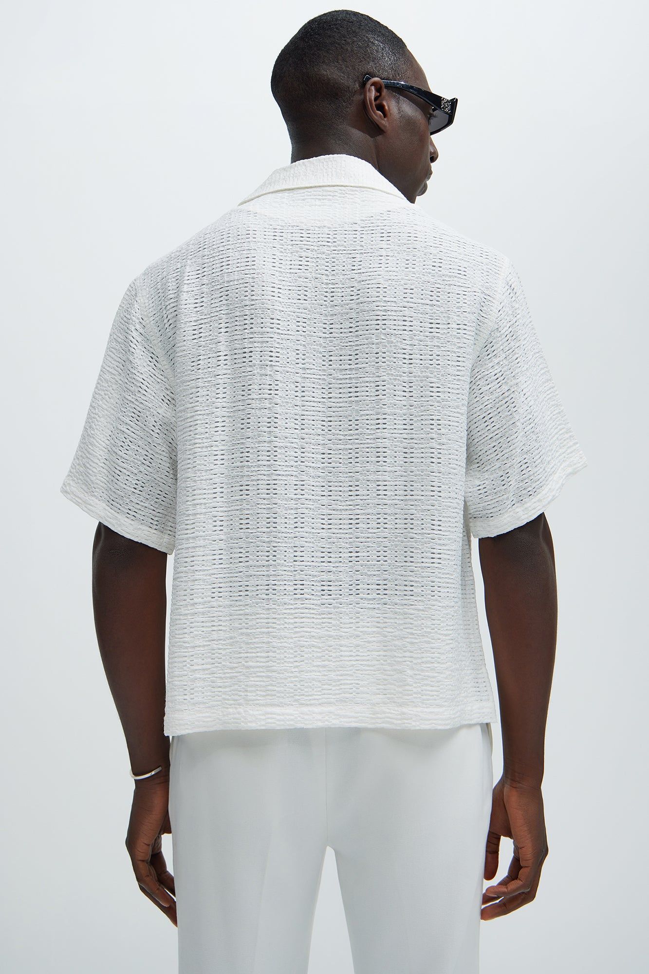 Crochet Textured Shirt - Off White sold by Fashion Nova product image thumbnail 4