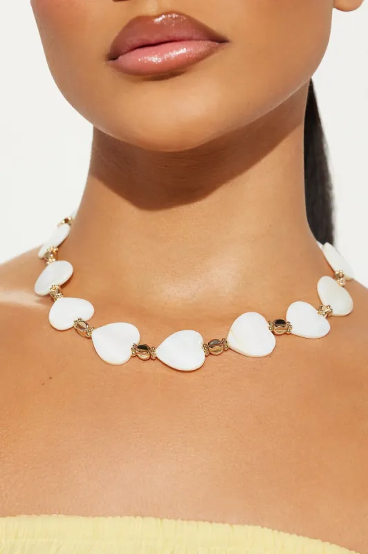 Soft Loving Necklace - White/Gold sold by Fashion Nova