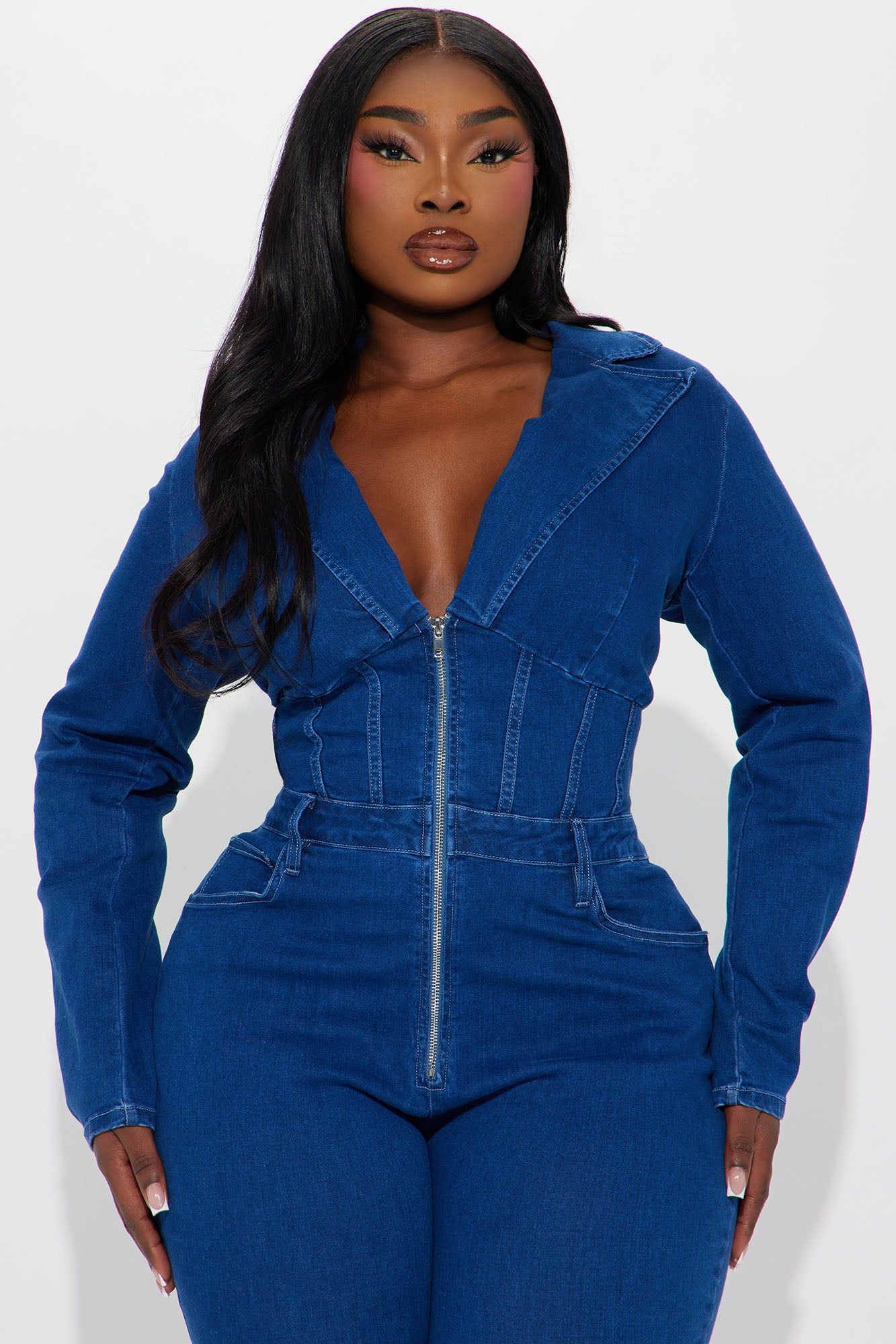 Bring The Energy Denim Jumpsuit - Dark Wash sold by Fashion Nova product image thumbnail 5