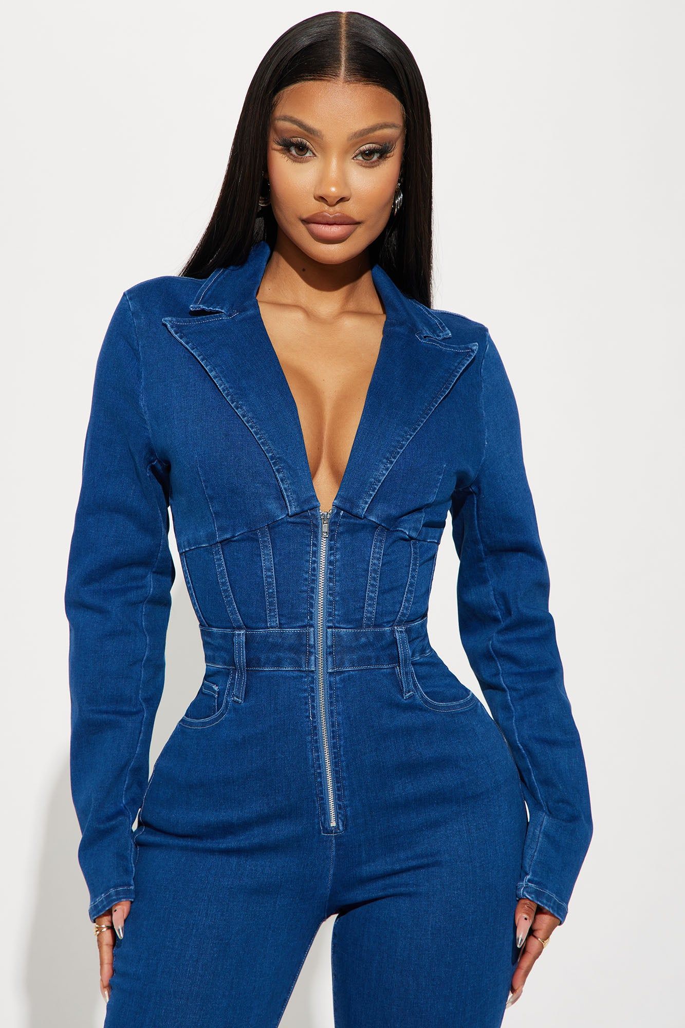 Bring The Energy Denim Jumpsuit - Dark Wash sold by Fashion Nova product image thumbnail 2