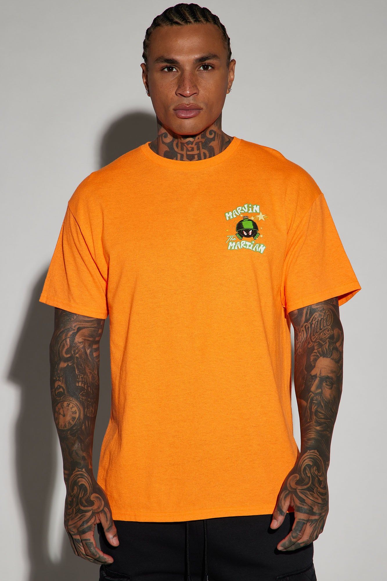 Looney Tunes Marvin The Martian Short Sleeve Tee - Orange sold by Fashion Nova